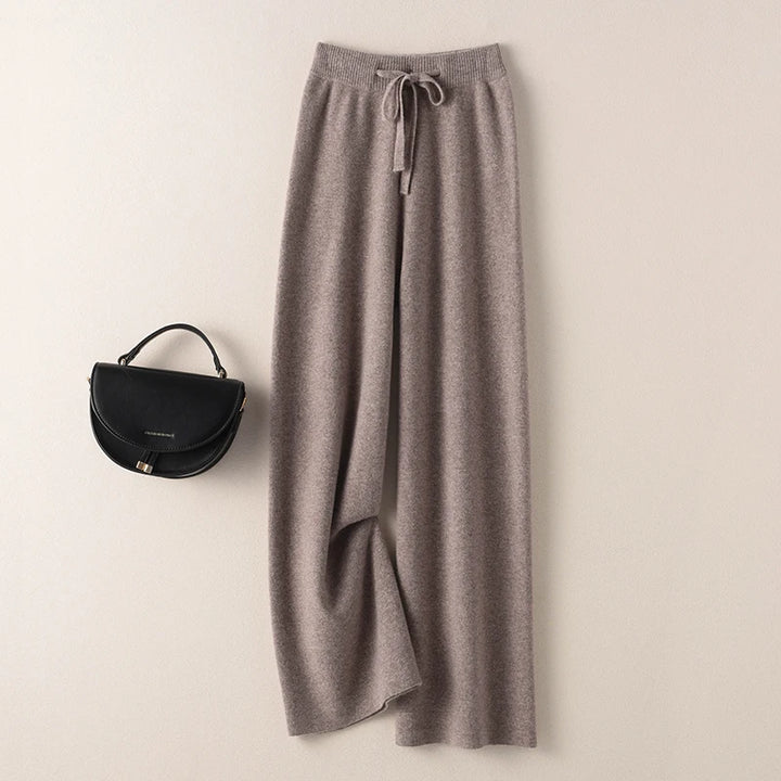 Women's Pure Cashmere Wide-Leg Knit Pants