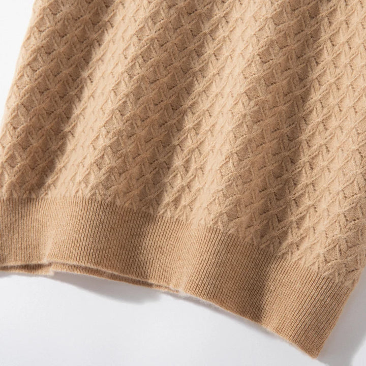 Women's Wool Knit Textured Short Sleeve Sweater
