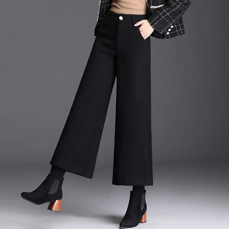 Women's Wool Wide-Leg Pants
