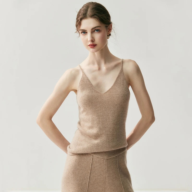 Women's 100% Cashmere V-Neck Camisole