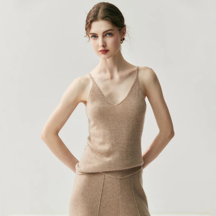 Women's 100% Cashmere V-Neck Camisole