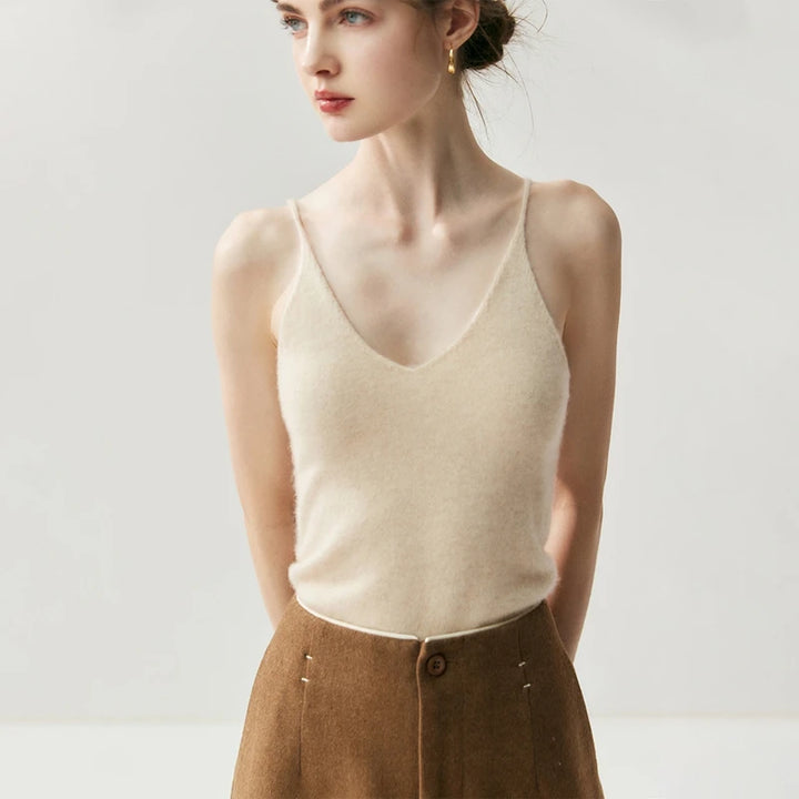 Women's 100% Cashmere V-Neck Camisole