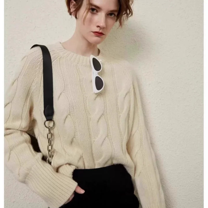  Women's Cable Knit Cashmere Sweater