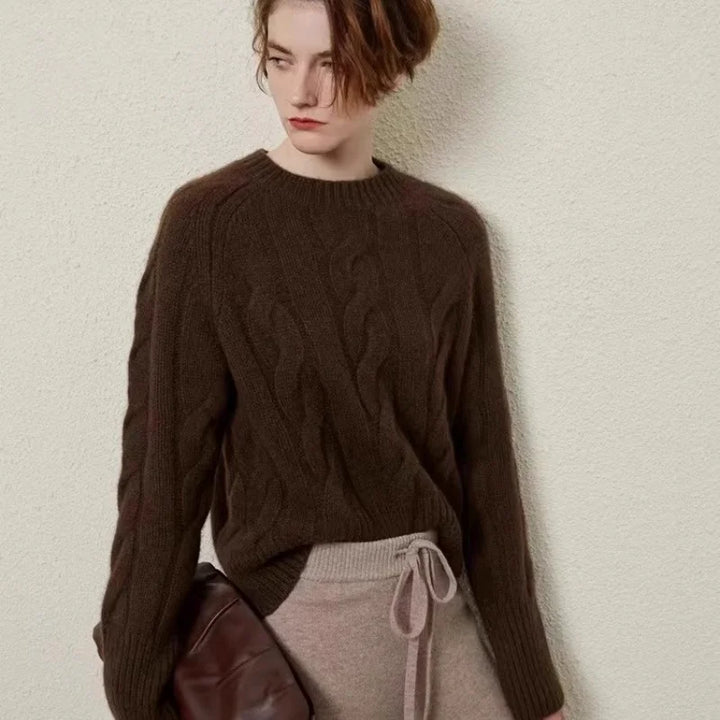  Women's Cable Knit Cashmere Sweater