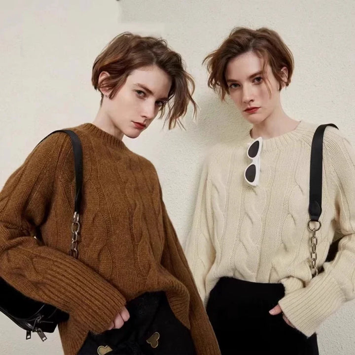  Women's Cable Knit Cashmere Sweater