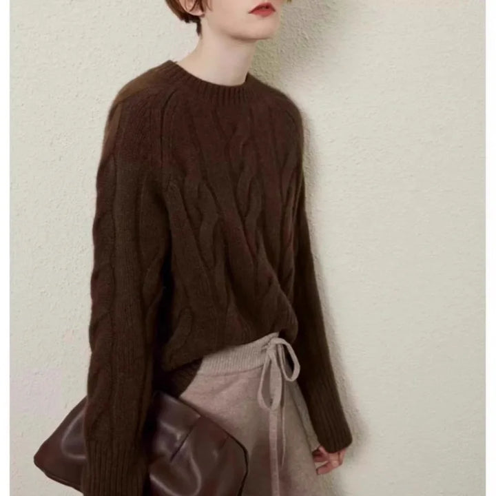  Women's Cable Knit Cashmere Sweater