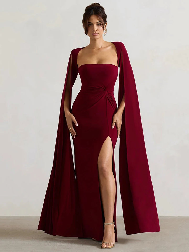 Women's Cape Sleeve Evening Gown