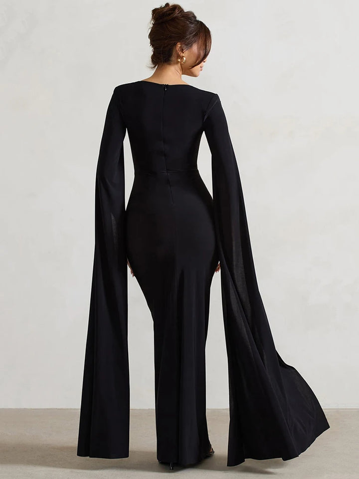 Women's Cape Sleeve Evening Gown