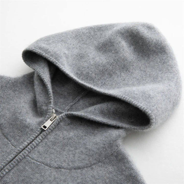 Women's 100% Cashmere Double-Layer Hooded Sweater