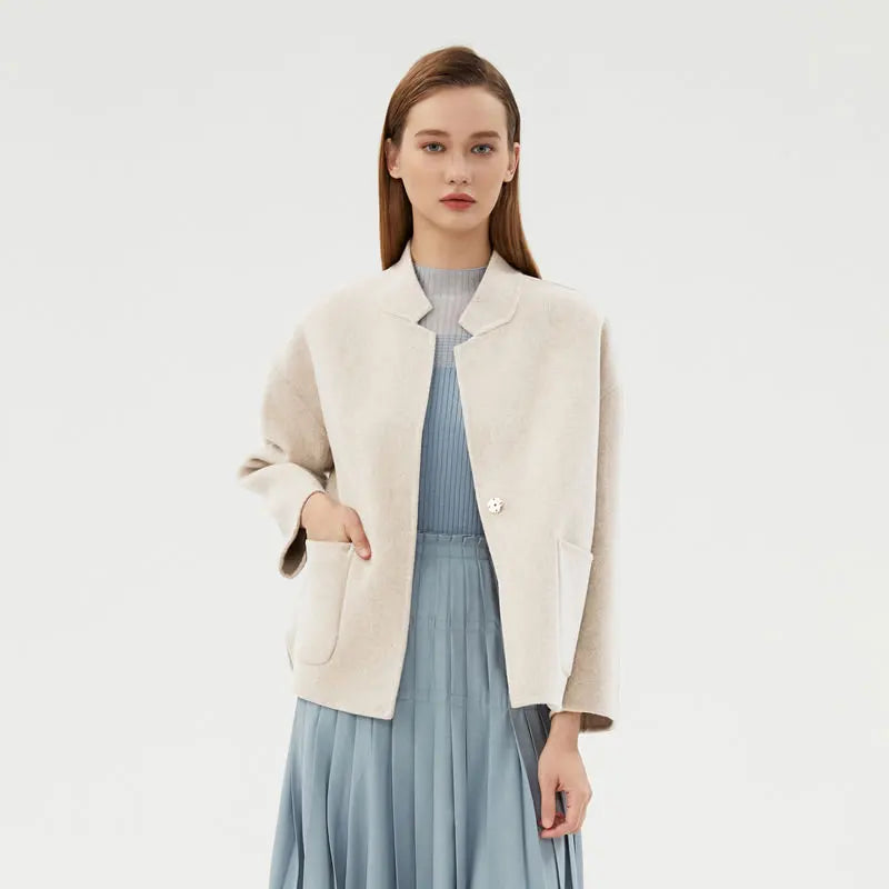 Women's Cropped Wool Blend Jacket
