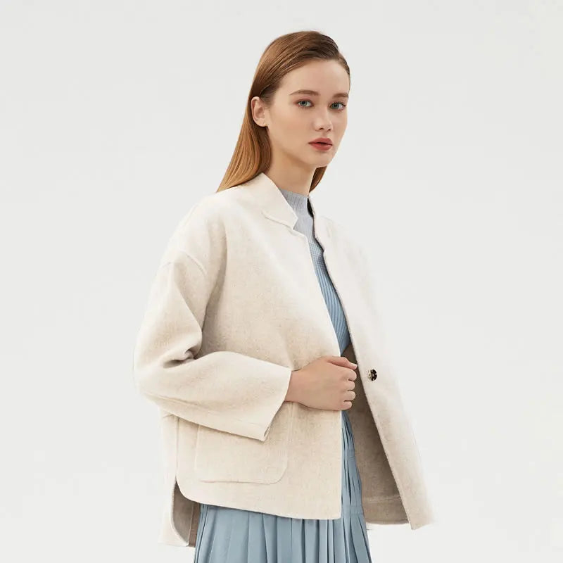 Women's Cropped Wool Blend Jacket