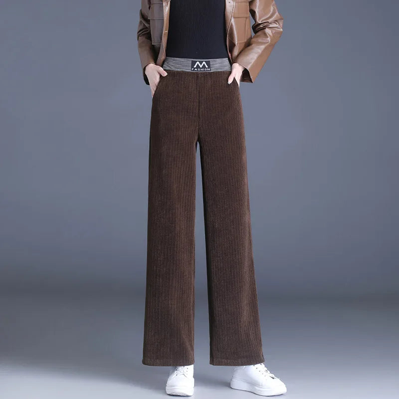  Women's High Waist Knit Wide Leg Pants