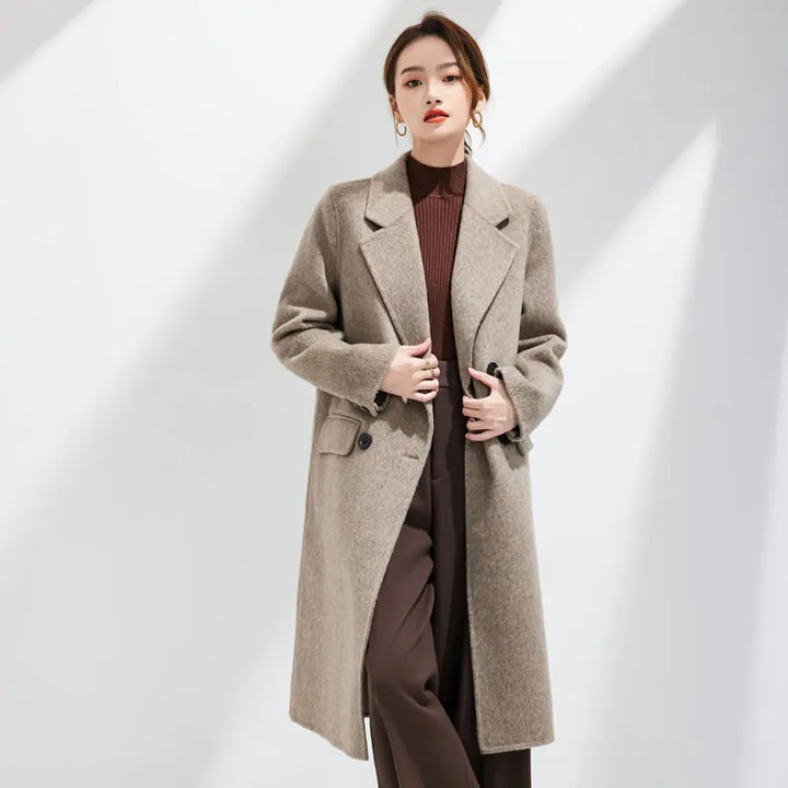 Women's Long Wool Blend Overcoat