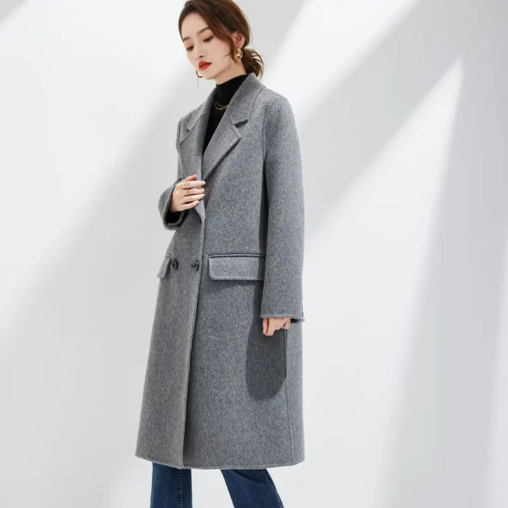 Women's Long Wool Blend Overcoat