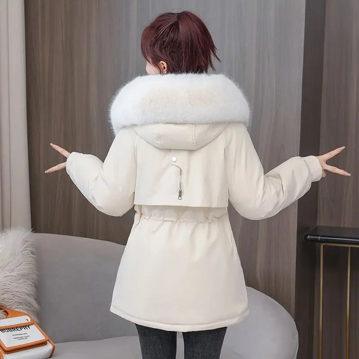  Women's Luxury Hooded Parka Fur Trim Down Jacket