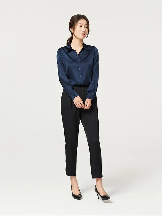 Womens Mulberry Silk Satin Blouse
