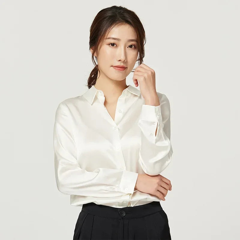 Womens Mulberry Silk Satin Blouse