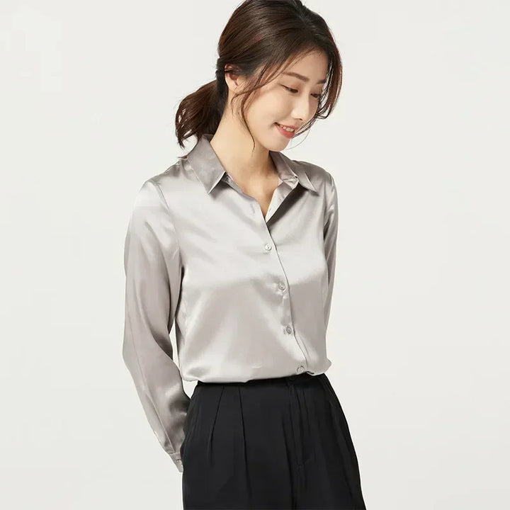 Womens Mulberry Silk Satin Blouse