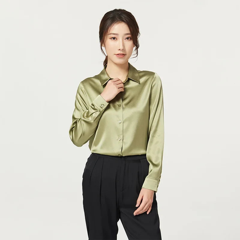 Womens Mulberry Silk Satin Blouse