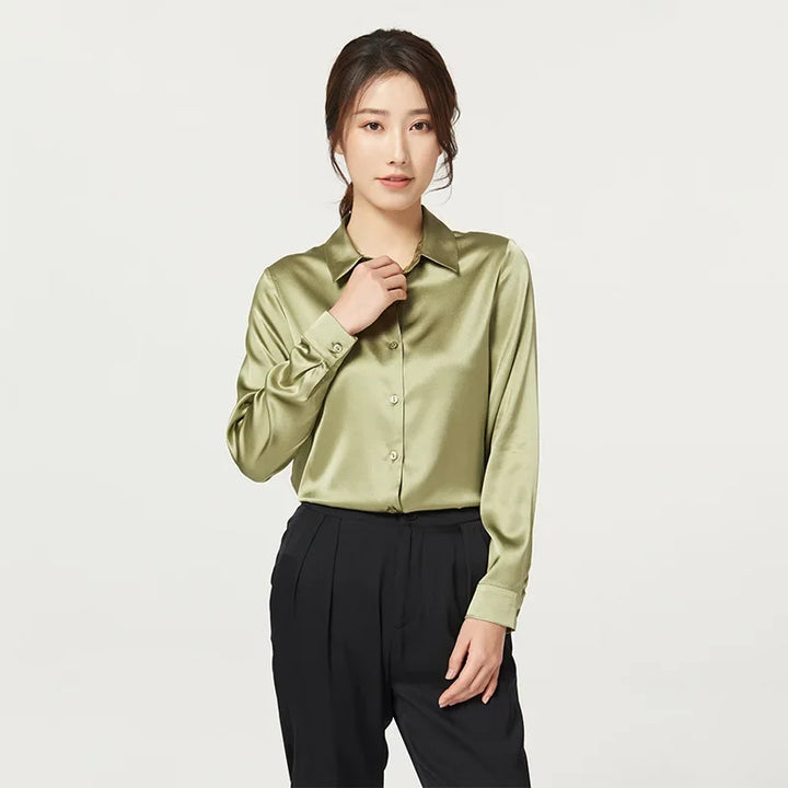 Womens Mulberry Silk Satin Blouse