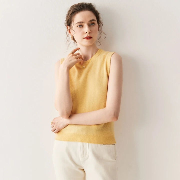 Women's Pure Cashmere Sleeveless Knit Top