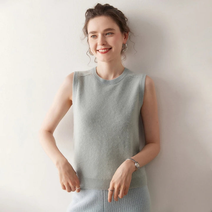 Women's Pure Cashmere Sleeveless Knit Top