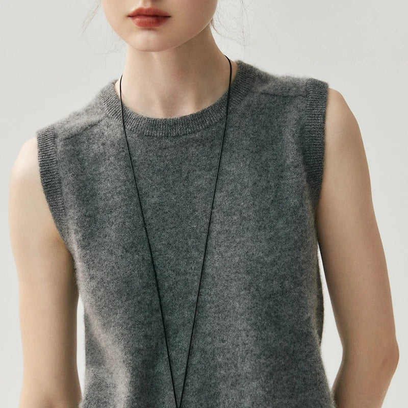 Women's Pure Cashmere Sleeveless Knit Top