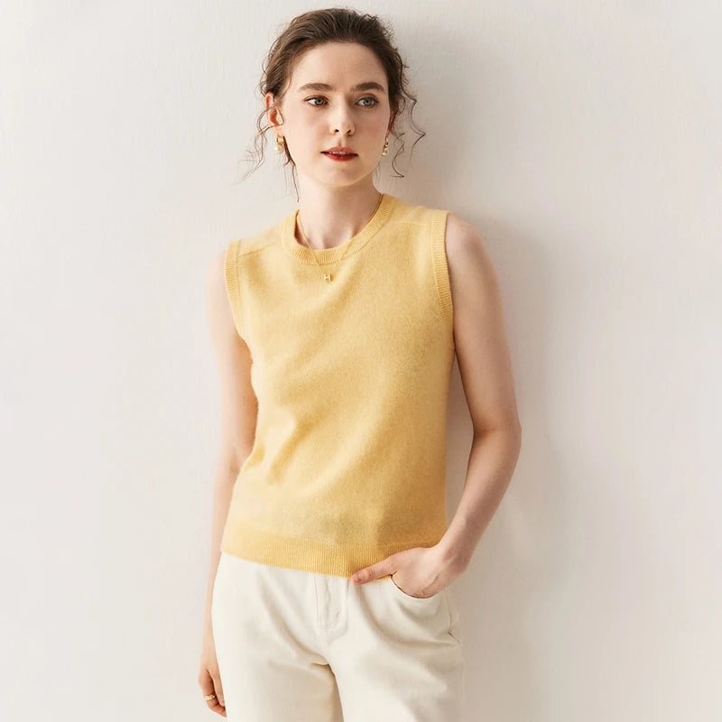Women's Pure Cashmere Sleeveless Knit Top