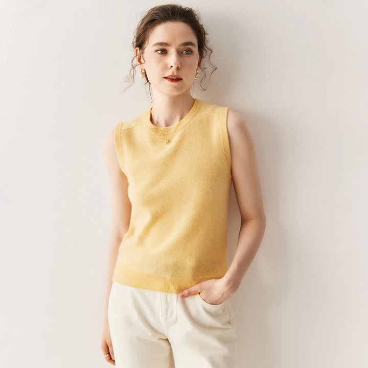 Women's Pure Cashmere Sleeveless Knit Top