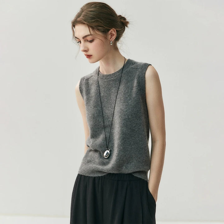 Women's Pure Cashmere Sleeveless Knit Top