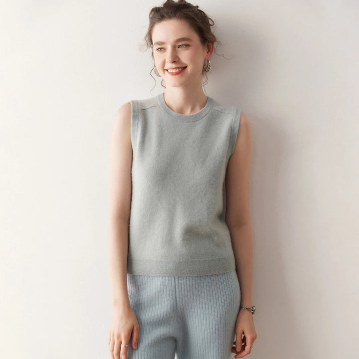 Women's Pure Cashmere Sleeveless Knit Top