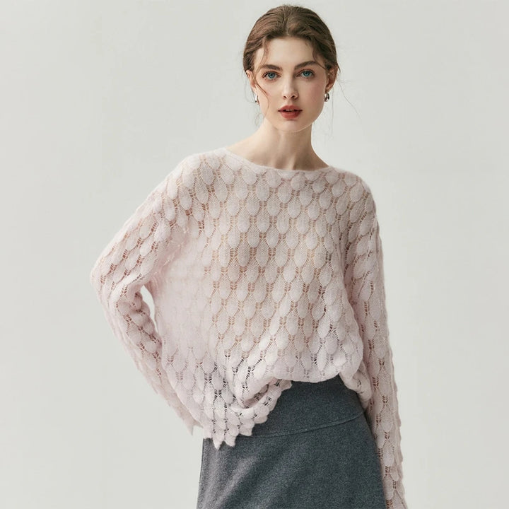 Women's Silk Cashmere Textured Knit Sweater