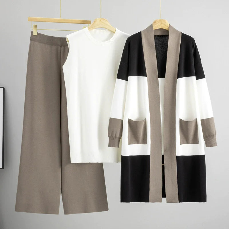 Women's Three-Piece Knitted Lounge Set