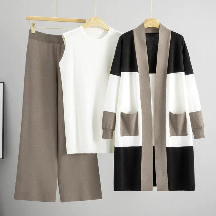 Women's Three-Piece Knitted Lounge Set