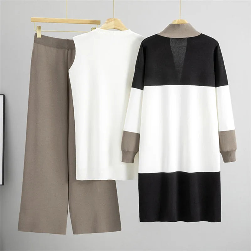 Women's Three-Piece Knitted Lounge Set