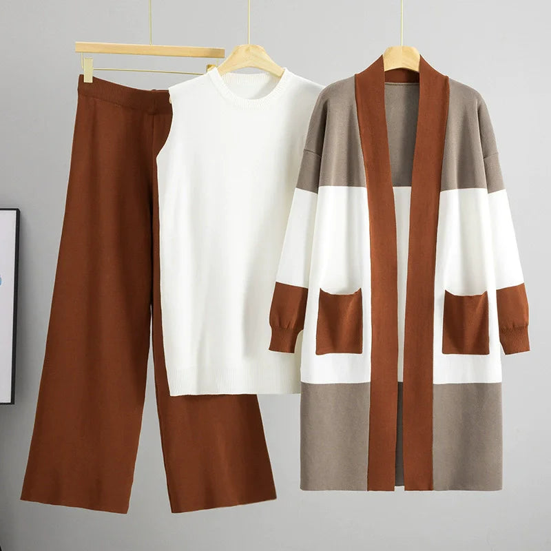 Women's Three-Piece Knitted Lounge Set