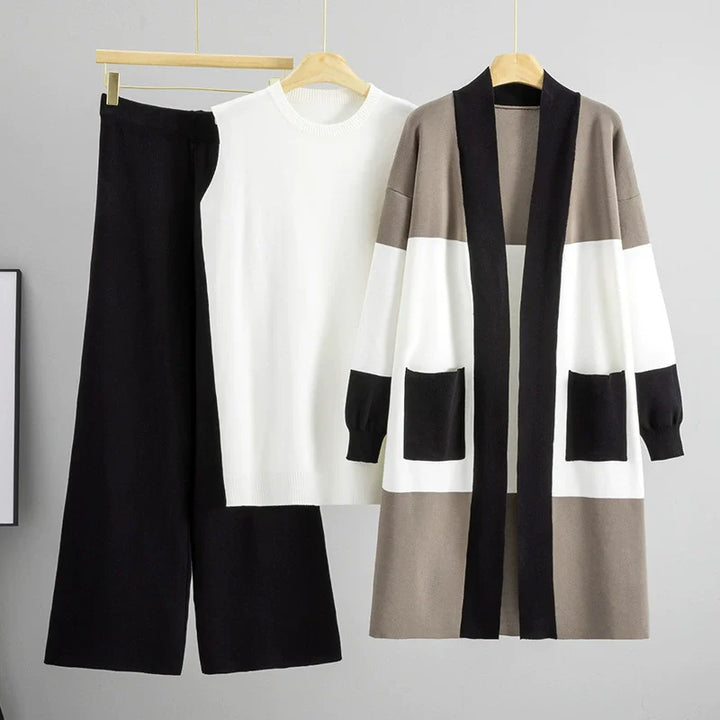 Women's Three-Piece Knitted Lounge Set