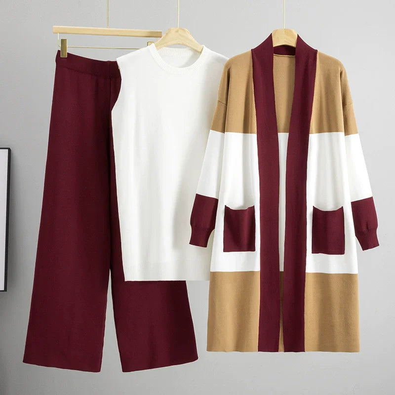 Women's Three-Piece Knitted Lounge Set