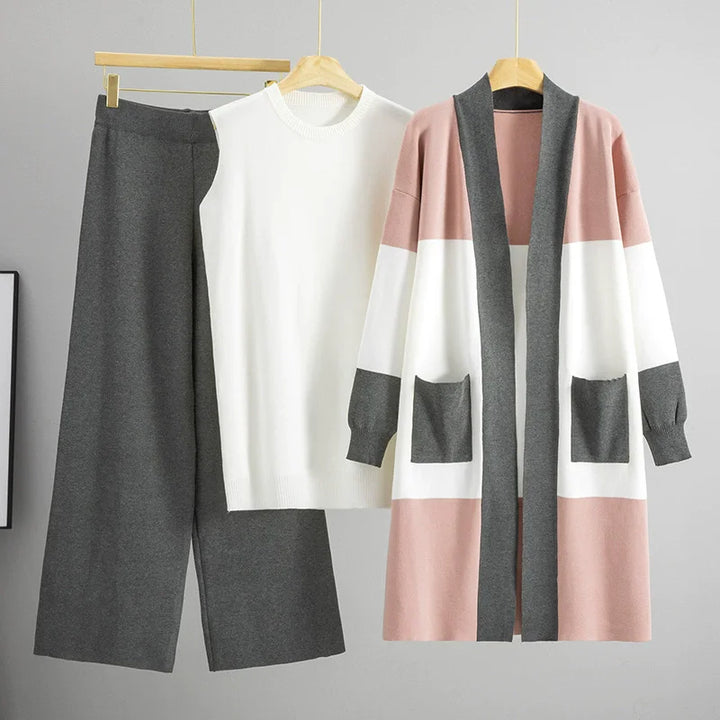 Women's Three-Piece Knitted Lounge Set