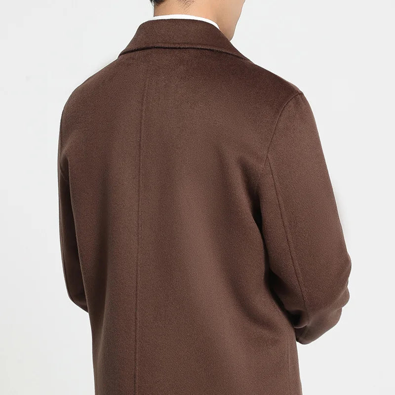 Wool Blend Double-Breasted Peacoat