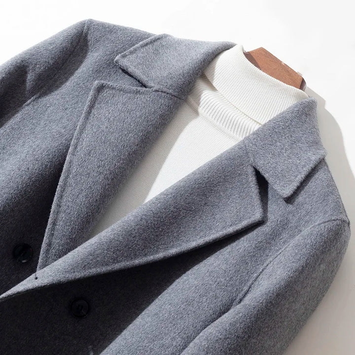Wool Blend Double-Breasted Peacoat