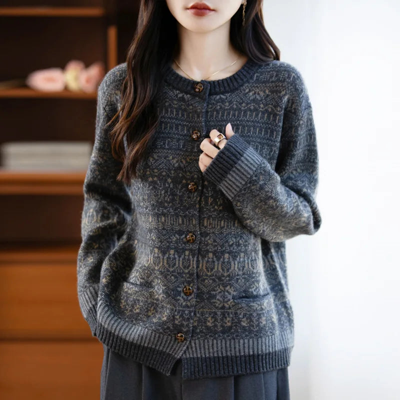 Wool Cashmere Knit Cardigan