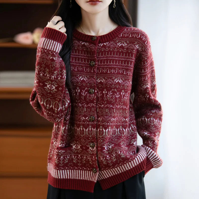 Wool Cashmere Knit Cardigan