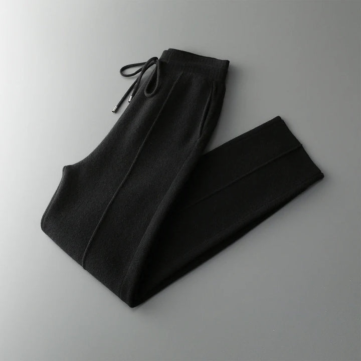 Wool Cashmere Wide-Leg Knit Trousers