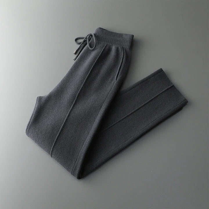 Wool Cashmere Wide-Leg Knit Trousers