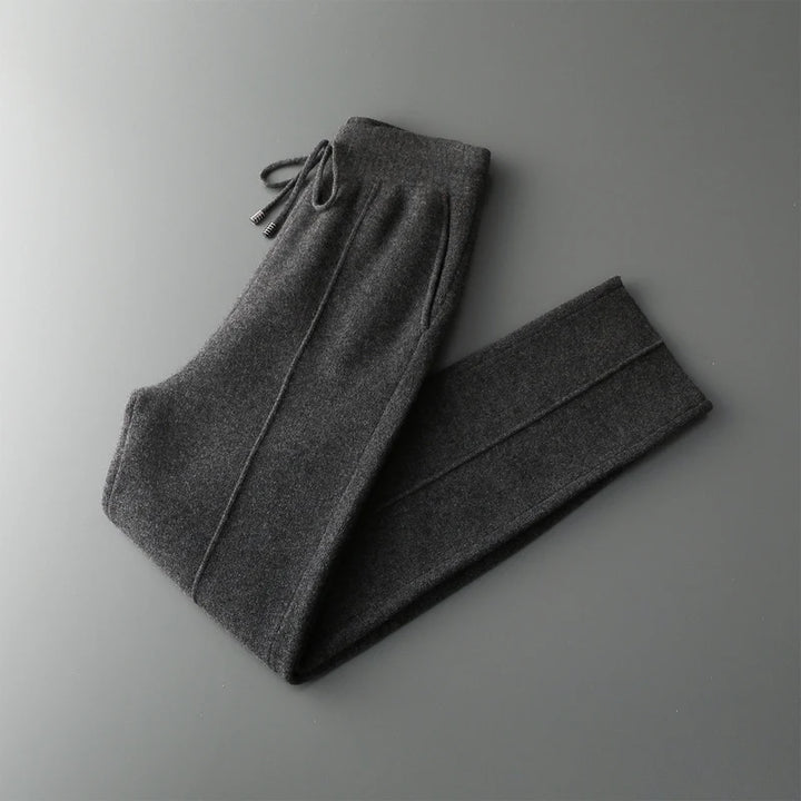 Wool Cashmere Wide-Leg Knit Trousers