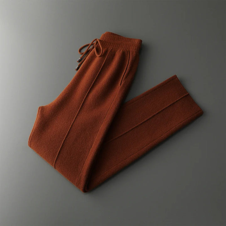 Wool Cashmere Wide-Leg Knit Trousers