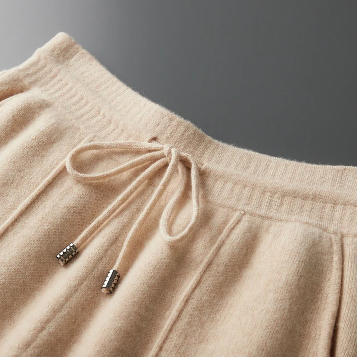 Wool Cashmere Wide-Leg Knit Trousers