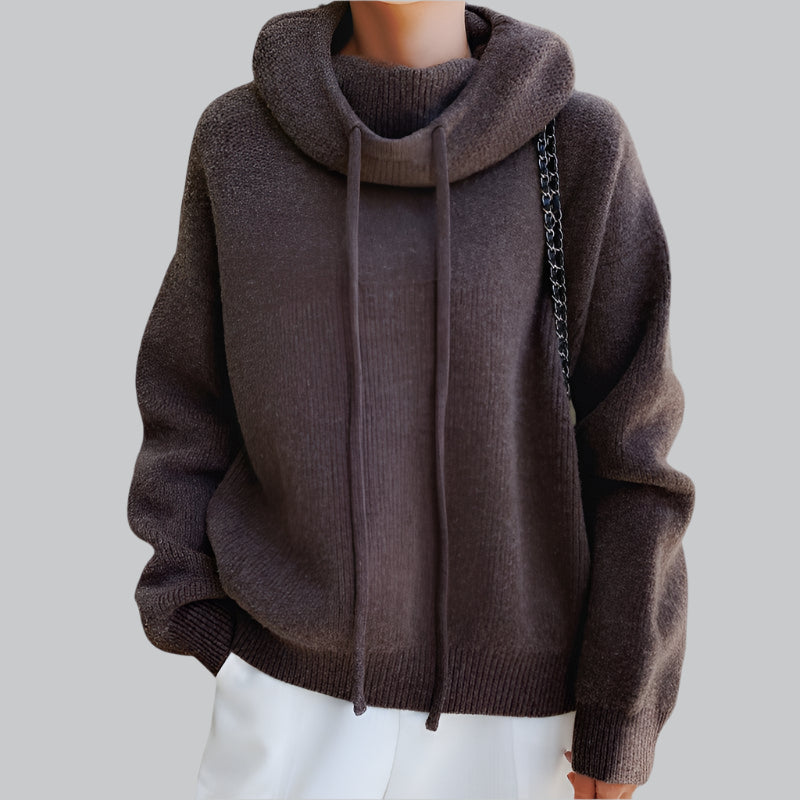 Turtleneck Wool Knitted Hoodie