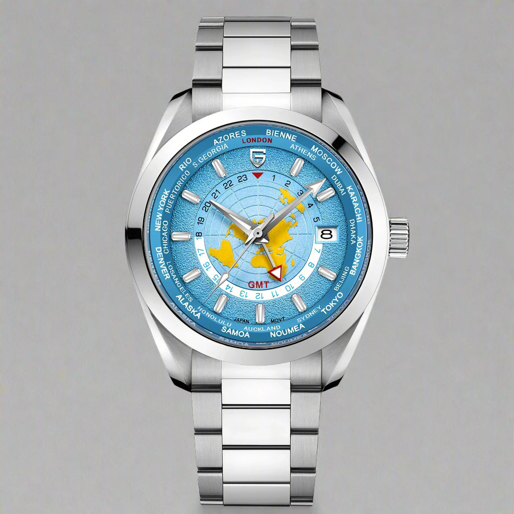 World Time Automatic Mechanical Waterproof Watch